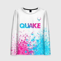 Лонгслив женский Quake neon gradient style посередине, цвет: 3D-принт