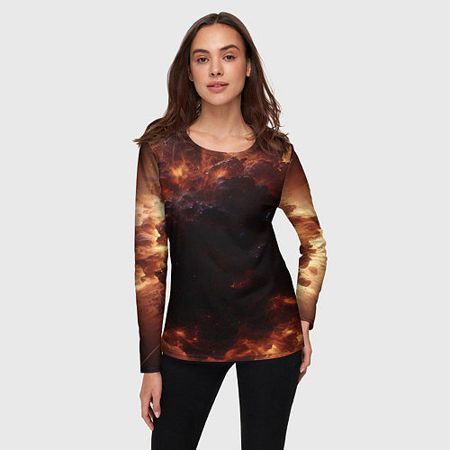 Женский лонгслив Взрыв нейронной звезды в космосе / 3D-принт – фото 3
