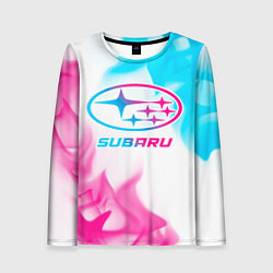 Лонгслив женский Subaru neon gradient style, цвет: 3D-принт