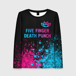 Лонгслив женский Five Finger Death Punch - neon gradient посередине, цвет: 3D-принт