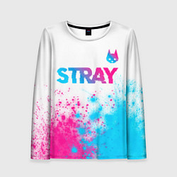 Лонгслив женский Stray neon gradient style посередине, цвет: 3D-принт