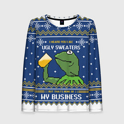 Лонгслив женский I heard you like ugly sweaters, цвет: 3D-принт