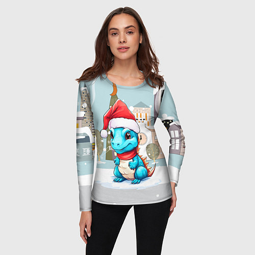 Женский лонгслив Северный дракон / 3D-принт – фото 3