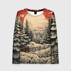 Женский лонгслив Блеск снежинок новогодний стиль