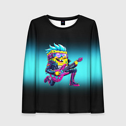 Лонгслив женский Sponge Bob - rock guitarist - ai art, цвет: 3D-принт