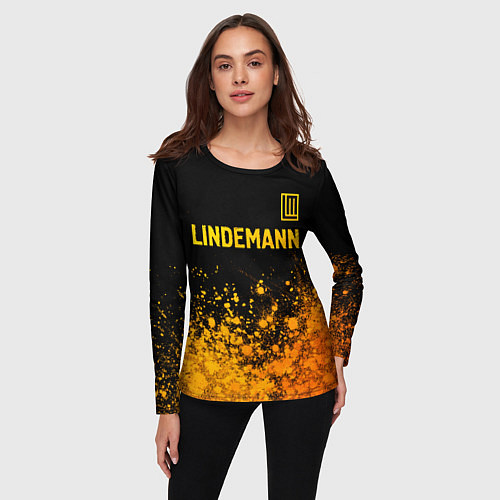 Женский лонгслив Lindemann - gold gradient посередине / 3D-принт – фото 3