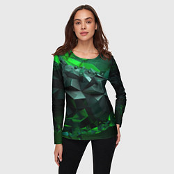 Лонгслив женский Зеленый океан абстракции, цвет: 3D-принт — фото 2
