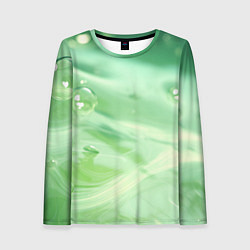 Лонгслив женский Зеленая вода с пузырями, цвет: 3D-принт