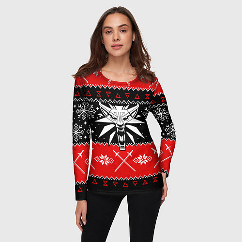 Женский лонгслив The Witcher christmas sweater / 3D-принт – фото 3