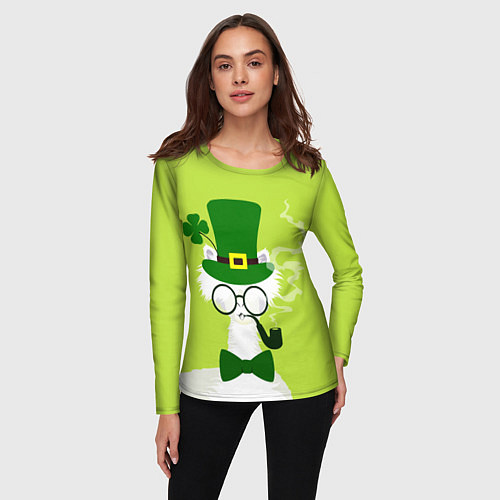 Женский лонгслив Лама - альпака Патрик / 3D-принт – фото 3