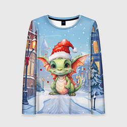Лонгслив женский Дракон зимние дни, цвет: 3D-принт