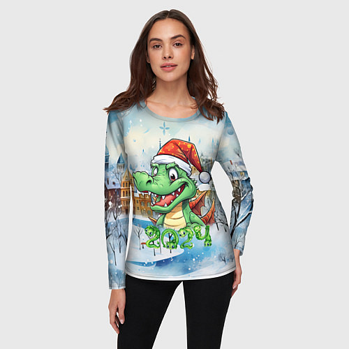 Женский лонгслив Лесной дракоша / 3D-принт – фото 3
