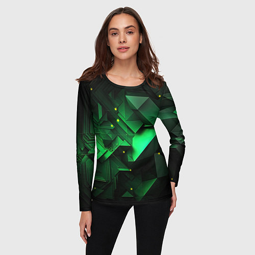 Женский лонгслив Визуальные иллюзии в геометрии / 3D-принт – фото 3