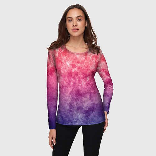 Женский лонгслив Абстракция - сине-красные облака / 3D-принт – фото 3