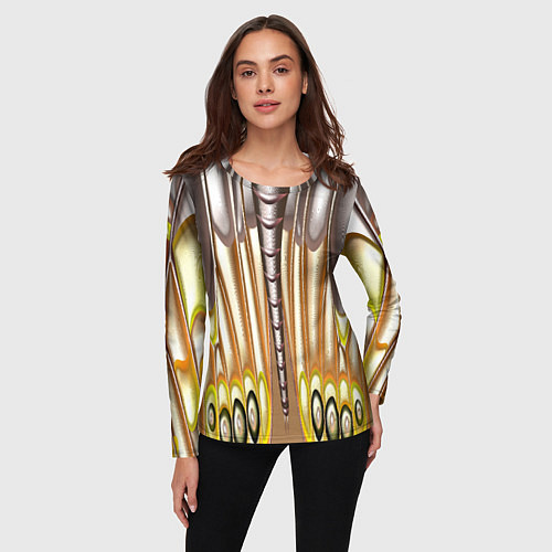 Женский лонгслив Абстрактный рисунок по мотивам крыла бабочки / 3D-принт – фото 3