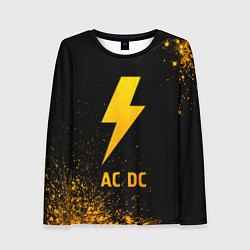 Лонгслив женский AC DC - gold gradient, цвет: 3D-принт