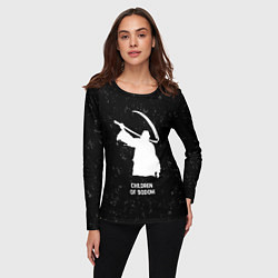 Лонгслив женский Children of Bodom glitch на темном фоне, цвет: 3D-принт — фото 2