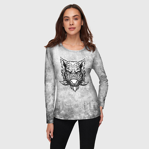 Женский лонгслив Texture - дикий секач / 3D-принт – фото 3