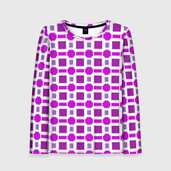 Женский лонгслив Фиолетовые кирпичики и белые полосы