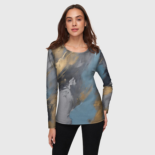 Женский лонгслив Мазки краски - нейросеть / 3D-принт – фото 3