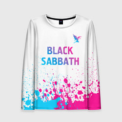 Лонгслив женский Black Sabbath neon gradient style посередине, цвет: 3D-принт