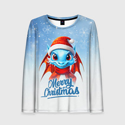 Женский лонгслив Веселый новогодний дракончик