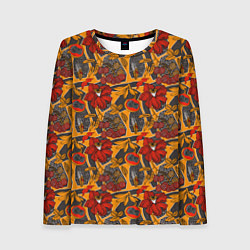 Лонгслив женский Цветочное разноцветье, цвет: 3D-принт