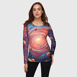 Лонгслив женский Галактика в спирали, цвет: 3D-принт — фото 2