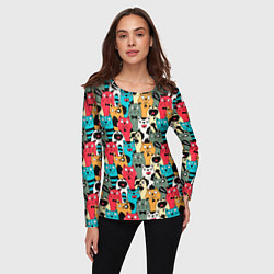 Лонгслив женский Мультяшные коты, цвет: 3D-принт — фото 2
