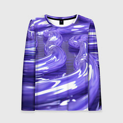 Лонгслив женский Фиолетовая вязкая абстракция, цвет: 3D-принт