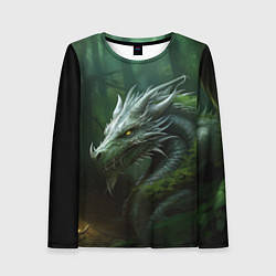 Лонгслив женский Зеленый дракон 2024 года, цвет: 3D-принт