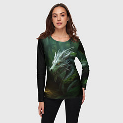 Лонгслив женский Зеленый дракон 2024 года, цвет: 3D-принт — фото 2