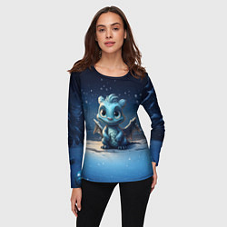 Лонгслив женский Снежный дракон 2024, цвет: 3D-принт — фото 2