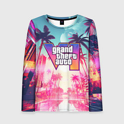 Лонгслив женский Gta 6 logo vice city style, цвет: 3D-принт