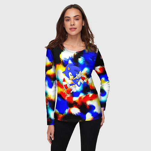 Женский лонгслив Sonic colors / 3D-принт – фото 3