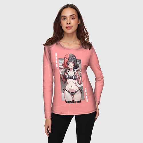 Женский лонгслив Игривая Маф / 3D-принт – фото 3