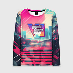 Лонгслив женский GTA 6 retro abstract, цвет: 3D-принт