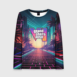 Лонгслив женский GTA 6 night city logo, цвет: 3D-принт