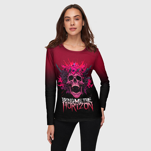 Женский лонгслив Bring Me the Horizon - rock band / 3D-принт – фото 3