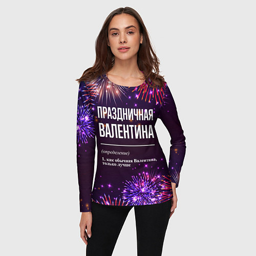 Женский лонгслив Праздничная Валентина: фейерверк / 3D-принт – фото 3