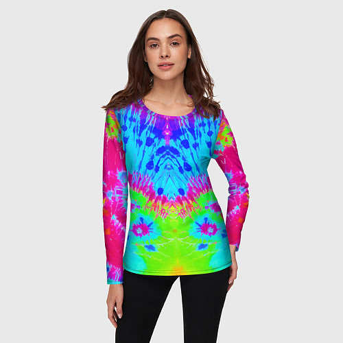 Женский лонгслив Tie-Dye abstraction / 3D-принт – фото 3
