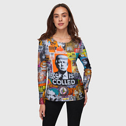 Лонгслив женский Donald Trump - american сollage, цвет: 3D-принт — фото 2