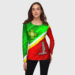 Лонгслив женский Флаг Зеленограадского АО, цвет: 3D-принт — фото 2