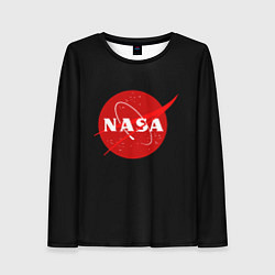 Лонгслив женский NASA redlogo space usa, цвет: 3D-принт