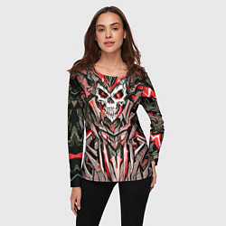 Лонгслив женский Красный череп в камне, цвет: 3D-принт — фото 2