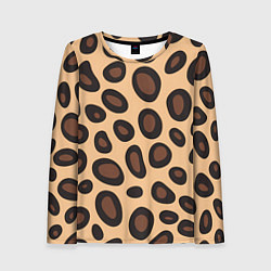 Лонгслив женский Леопардовые пятнышки, цвет: 3D-принт