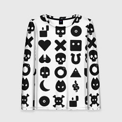 Лонгслив женский Love death robots pattern white, цвет: 3D-принт