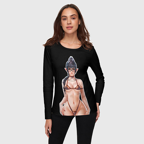 Женский лонгслив Шадоухерт в очках / 3D-принт – фото 3