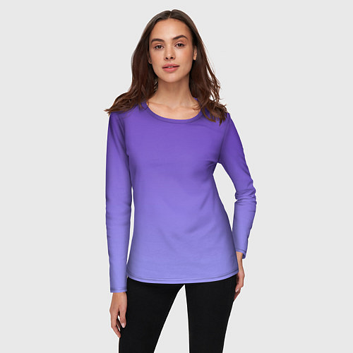 Женский лонгслив Светлый фиолетовый градиент / 3D-принт – фото 3