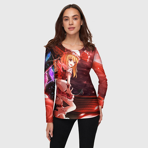 Женский лонгслив Touhou Project Flandre cute happy / 3D-принт – фото 3